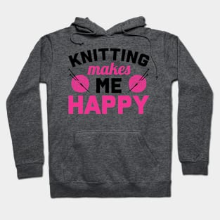 Knitting makes me happy (black) Hoodie